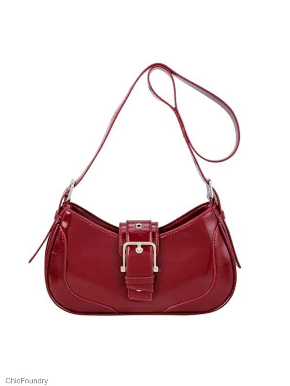Vegan Leather Studded Hobo Shoulder Bag with Top Handle and Adjustable Strap